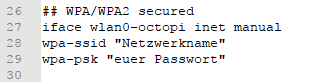 WLAN-Config in octopi-network.txt
